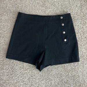 Zara Black Button Up High Waisted Shorts